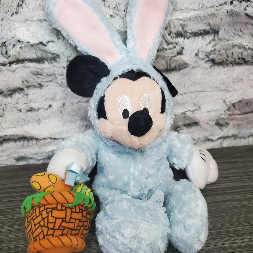 Disneyland  Mickey Mouse Easter Plush In Blue Bunny Suit With‎ Eggs / Basket 10